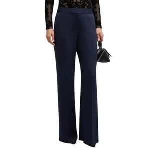KOBI HALPERIN Navy Blue SONNET Luxe Stretch Viscose Straight Leg Pants Size 8